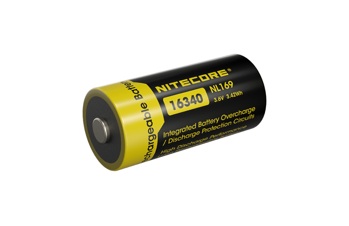 1 Stk. Nitecore Li-Ion AKKU 950mAh Typ 16340, NL169, RCR123A